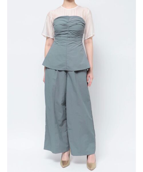 LAGUNAMOON（ラグナムーン）の「LADYギャザーペプラムパンツドレス 結婚式 お呼ばれ（パンツドレス・レディース・ブラック/ブルー・MEDIUM/SMALL）」の18枚目の写真