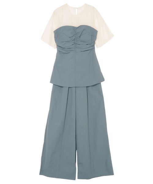 LAGUNAMOON（ラグナムーン）の「LADYギャザーペプラムパンツドレス 結婚式 お呼ばれ（パンツドレス・レディース・ブラック/ブルー・MEDIUM/SMALL）」の20枚目の写真