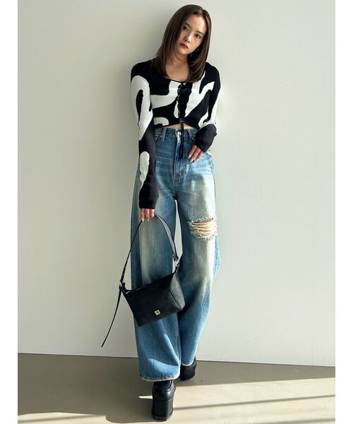 EMODA（エモダ）の「スクエアハンドルバッグ（ショルダーバッグ・レディース・グリーン/ブラック/ブラウン・FREE）」の19枚目の写真