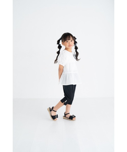 nino(ニノ)の「パールボタン 6分丈パンツ(その他パンツ・キッズ・ブラック/ベージュ/ラベンダー・90cm/110cm/120cm/100cm)」の9枚目の写真