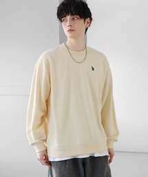 U.S. POLO ASSN. 別注 裏毛ワンポイントロゴクルーネックスウェット 配色