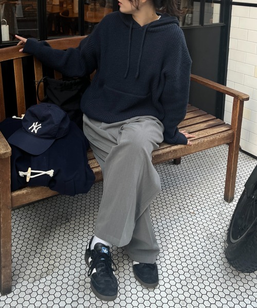 BROKEN BASE(ブロークンベース)の「リラックスニットフーディー(ニット/セーター・メンズ・ネイビー/ブラック・LARGE/MEDIUM)」の7枚目の写真