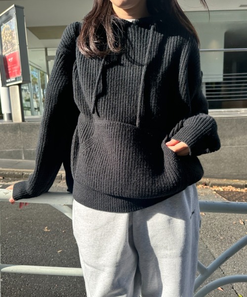 BROKEN BASE(ブロークンベース)の「リラックスニットフーディー(ニット/セーター・メンズ・ネイビー/ブラック・LARGE/MEDIUM)」の8枚目の写真