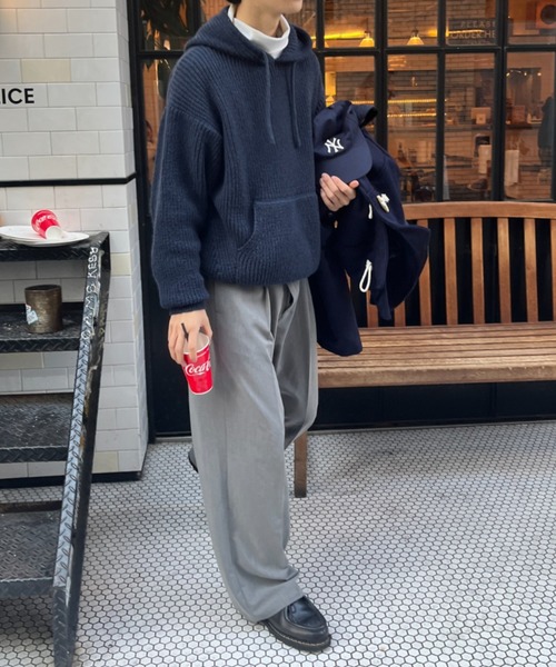 BROKEN BASE(ブロークンベース)の「リラックスニットフーディー(ニット/セーター・メンズ・ネイビー/ブラック・LARGE/MEDIUM)」の16枚目の写真