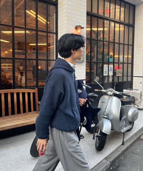 BROKEN BASE(ブロークンベース)の「リラックスニットフーディー(ニット/セーター・メンズ・ネイビー/ブラック・LARGE/MEDIUM)」の17枚目の写真