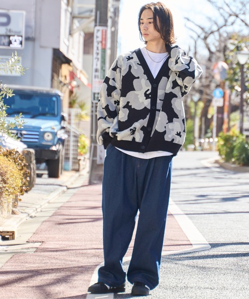 セール】WEGO/オーバーフィットパターンカーディガン