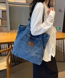 トートバッグ（ブルー・ネイビー/青色系・デニム）ファッション
