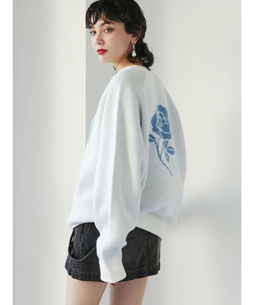 jouetie（ジュエティ）の「ジャカードロゴニット（ニット/セーター・レディース・ブラック/ピンク/オフホワイト・MEDIUM）」の8枚目の写真