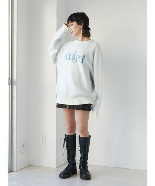 jouetie（ジュエティ）の「ジャカードロゴニット（ニット/セーター・レディース・ブラック/ピンク/オフホワイト・MEDIUM）」の10枚目の写真