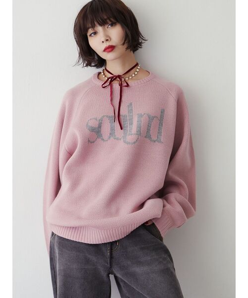 jouetie（ジュエティ）の「ジャカードロゴニット（ニット/セーター・レディース・ブラック/ピンク/オフホワイト・MEDIUM）」の13枚目の写真