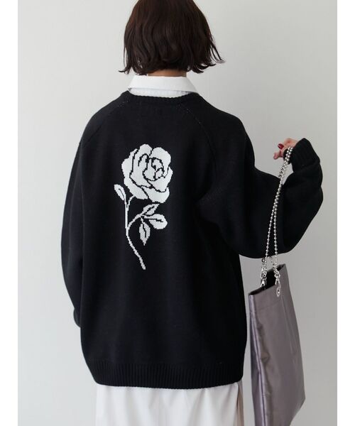 jouetie（ジュエティ）の「ジャカードロゴニット（ニット/セーター・レディース・ブラック/ピンク/オフホワイト・MEDIUM）」の22枚目の写真