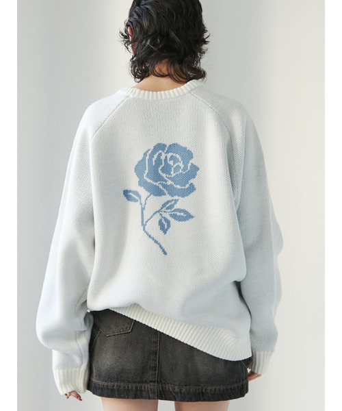 jouetie（ジュエティ）の「ジャカードロゴニット（ニット/セーター・レディース・ブラック/ピンク/オフホワイト・MEDIUM）」の2枚目の写真