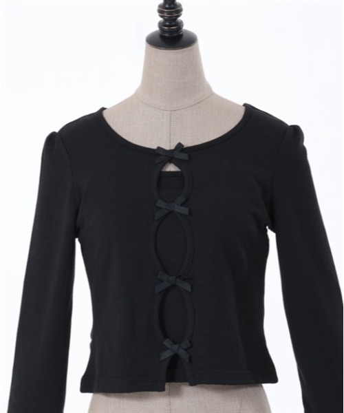 axes femme POETIQUE（アクシーズファムポエティック）の「リボントップスキャミセット（Tシャツ/カットソー・レディース・ピンク/サックスブルー/ブラック・MEDIUM）」の7枚目の写真