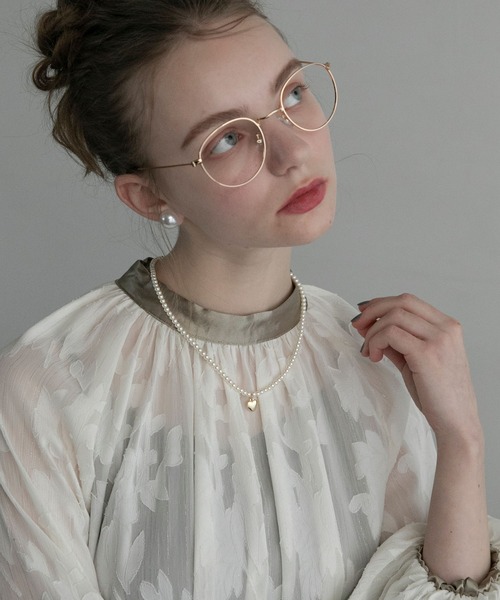 BONLECILL noir（ボンルシールノワール）の「【BONLECILL noir】ハートモチーフパールネックレス（ネックレス・レディース・シルバー/ゴールド・FREE）」の2枚目の写真