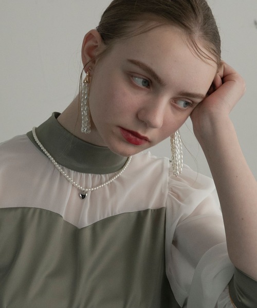 BONLECILL noir（ボンルシールノワール）の「【BONLECILL noir】ハートモチーフパールネックレス（ネックレス・レディース・シルバー/ゴールド・FREE）」の5枚目の写真