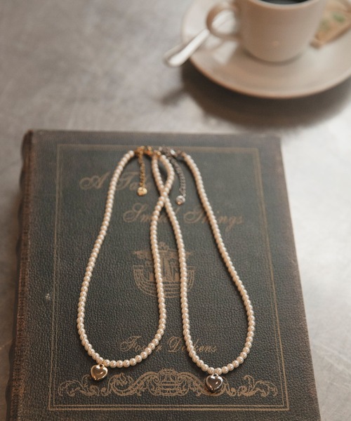 BONLECILL noir（ボンルシールノワール）の「【BONLECILL noir】ハートモチーフパールネックレス（ネックレス・レディース・シルバー/ゴールド・FREE）」の9枚目の写真