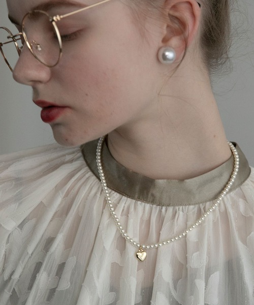 BONLECILL noir（ボンルシールノワール）の「【BONLECILL noir】ハートモチーフパールネックレス（ネックレス・レディース・シルバー/ゴールド・FREE）」の11枚目の写真