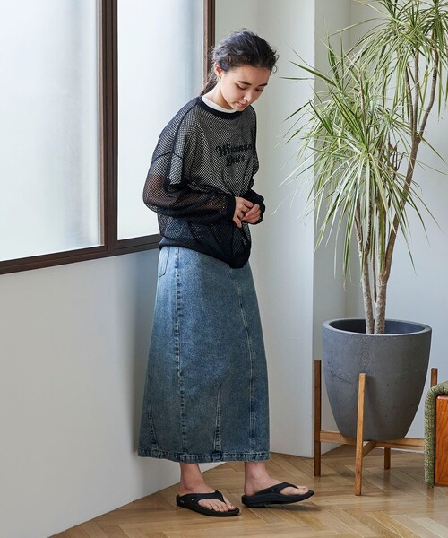 FREAK'S STORE（フリークスストア）の「カラー メッシュプルオーバー/ ラメ メッシュトップス/シアートップス（Tシャツ/カットソー・レディース・ベージュ/ピンク/ブラック/サックスブルー・ﾌﾘ-）」の9枚目の写真