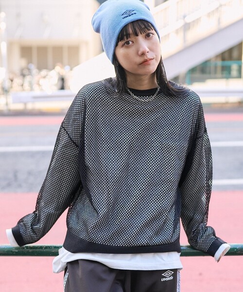 FREAK'S STORE（フリークスストア）の「カラー メッシュプルオーバー/ ラメ メッシュトップス/シアートップス（Tシャツ/カットソー・レディース・ベージュ/ピンク/ブラック/サックスブルー・ﾌﾘ-）」の13枚目の写真