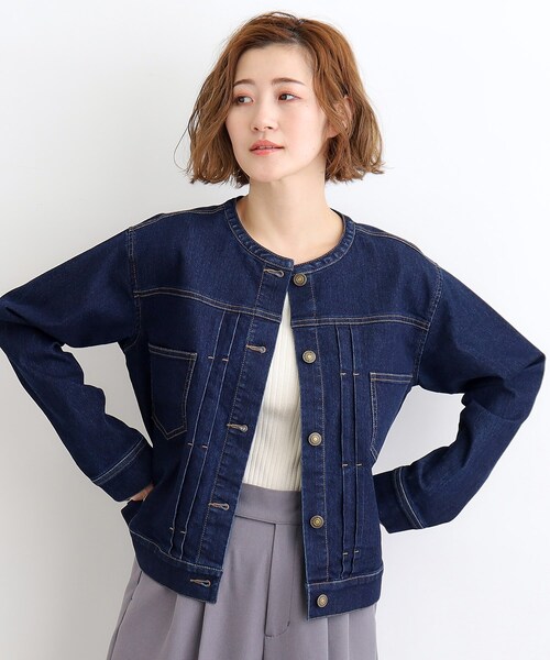 SOPH ソフ ノーカラーデニムジャケット サイズ：L cepo デニムジャケット gジャン ノーカラー レディース