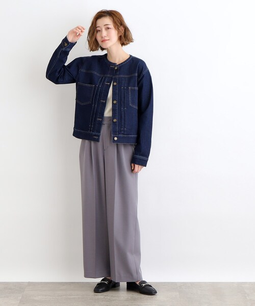 grove(グローブ)の「◆ノーカラーデニムジャケット(デニムジャケット・レディース・ブルー系その他/ブルー/ネイビー・02/03/01/04/05)」の15枚目の写真