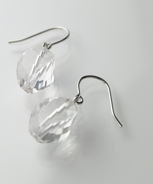 anq.(アンク)の「「anq.」ロッククリスタルクォーツツイストカット ピアス(ピアス(両耳用)・レディース・クリア・ONE SIZE)」の2枚目の写真