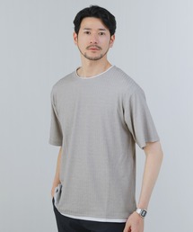 Buyer's Select/針抜きフェイクレイヤード半袖カットソー