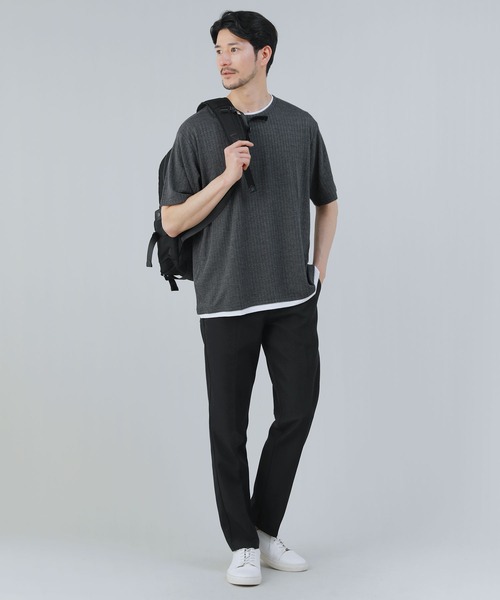 Buyer's Select/針抜きフェイクレイヤード半袖カットソー（T