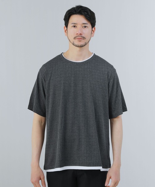 Buyer's Select/針抜きフェイクレイヤード半袖カットソー（T