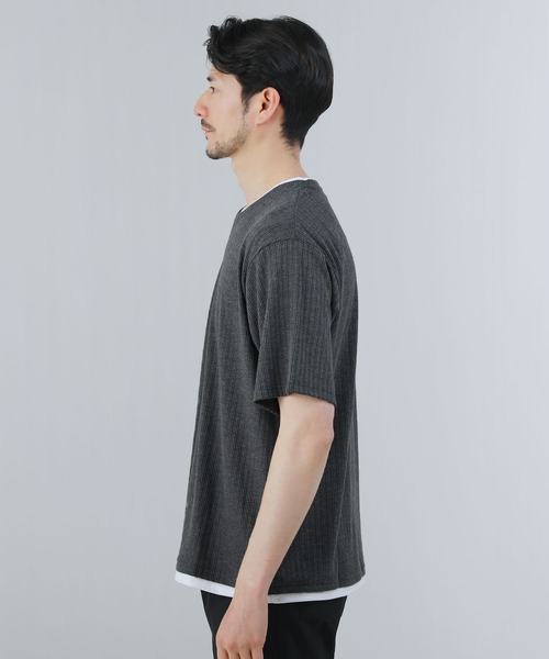 Buyer's Select/針抜きフェイクレイヤード半袖カットソー（T