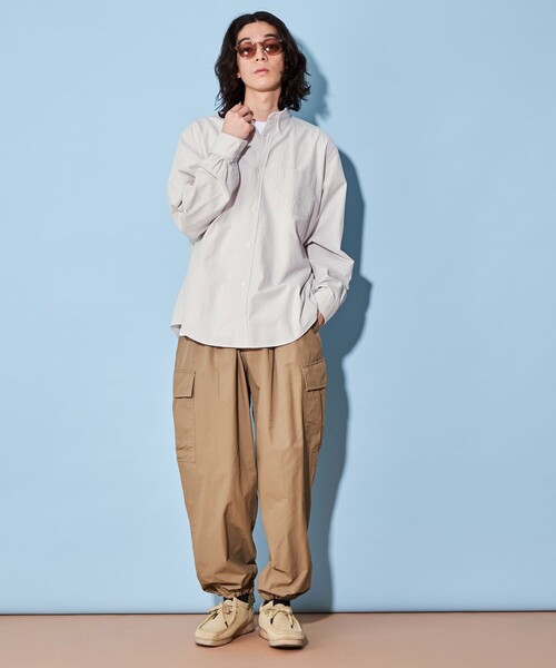 CITEN（シテン）の「＜CITEN＞サッカー ストライプ ボタンダウン シャツ（シャツ/ブラウス・メンズ・ライトグレー・S/M/L）」の3枚目の写真