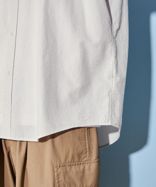 CITEN（シテン）の「＜CITEN＞サッカー ストライプ ボタンダウン シャツ（シャツ/ブラウス・メンズ・ライトグレー・S/M/L）」の9枚目の写真