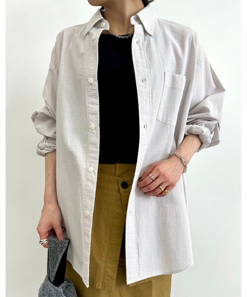 CITEN（シテン）の「＜CITEN＞サッカー ストライプ ボタンダウン シャツ（シャツ/ブラウス・メンズ・ライトグレー・S/M/L）」の12枚目の写真