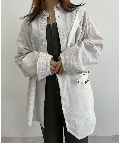 CITEN（シテン）の「＜CITEN＞サッカー ストライプ ボタンダウン シャツ（シャツ/ブラウス・メンズ・ライトグレー・S/M/L）」の13枚目の写真