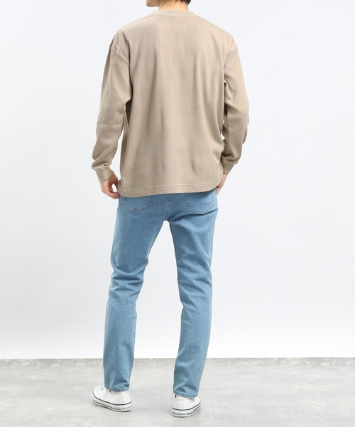 GLOBAL WORK Smile Seed Store（グローバルワーク スマイルシードストア）の「速乾ワッフルTシャツ長袖/991881（Tシャツ/カットソー・メンズ・ブラック/グレイッシュベージュ/オフホワイト/グレー・LARGE/SMALL/X-LARGE/MEDIUM）」の10枚目の写真