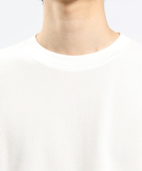 GLOBAL WORK Smile Seed Store（グローバルワーク スマイルシードストア）の「速乾ワッフルTシャツ長袖/991881（Tシャツ/カットソー・メンズ・ブラック/グレイッシュベージュ/オフホワイト/グレー・LARGE/SMALL/X-LARGE/MEDIUM）」の18枚目の写真