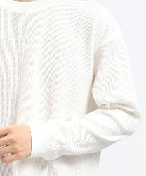 GLOBAL WORK Smile Seed Store（グローバルワーク スマイルシードストア）の「速乾ワッフルTシャツ長袖/991881（Tシャツ/カットソー・メンズ・ブラック/グレイッシュベージュ/オフホワイト/グレー・LARGE/SMALL/X-LARGE/MEDIUM）」の20枚目の写真