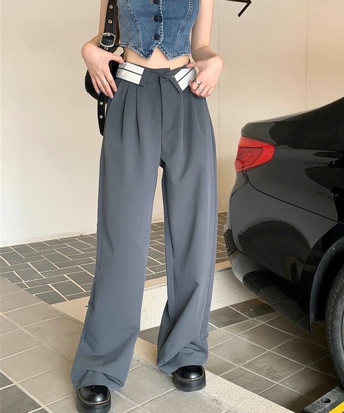HALEY PESCA(ヘーリーペスカ)の「HALEY PESCA/ウエストデザイン ストリートワイドパンツ(スラックス・レディース・グレー/ブラック・MEDIUM/LARGE/SMALL)」の13枚目の写真