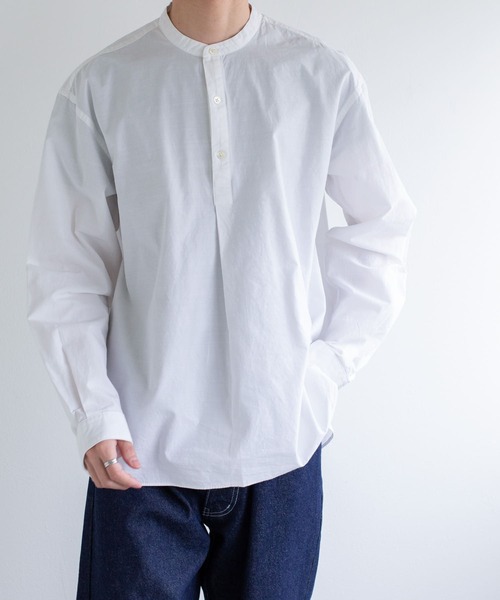 FORK&SPOON（フォークアンドスプーン）の「FORK&SPOON　コットンスラブロングスリーブシャツ（シャツ/ブラウス・メンズ・ストライプ/ホワイト・4/5）」の3枚目の写真