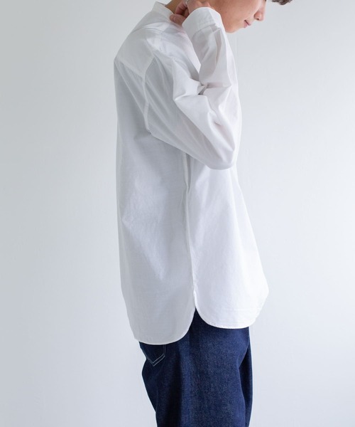 FORK&SPOON（フォークアンドスプーン）の「FORK&SPOON　コットンスラブロングスリーブシャツ（シャツ/ブラウス・メンズ・ストライプ/ホワイト・4/5）」の4枚目の写真