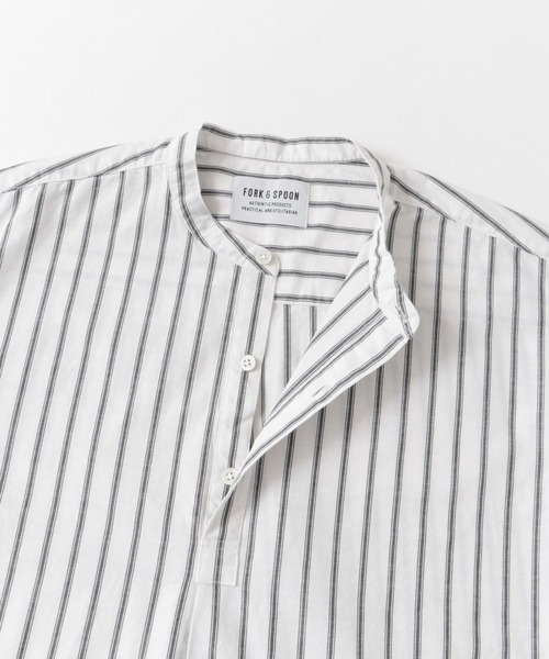 FORK&SPOON（フォークアンドスプーン）の「FORK&SPOON　コットンスラブロングスリーブシャツ（シャツ/ブラウス・メンズ・ストライプ/ホワイト・4/5）」の11枚目の写真