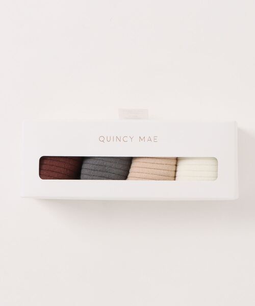【セール】◆Quincy Mae◆SOCKS, SET OF 4 || IVORY, SHELL, DUSTY BLUE, PLUM（その他ベビー用品）｜IO（イオ）（イオ）