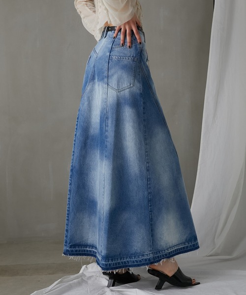 PRANK PROJECT（プランクプロジェクト）の「カッティングアシンメトリーデニムスカート / Cutting Asymmetry Denim Skirt（スカート・レディース・ブルー/ブラック・38/36）」の6枚目の写真