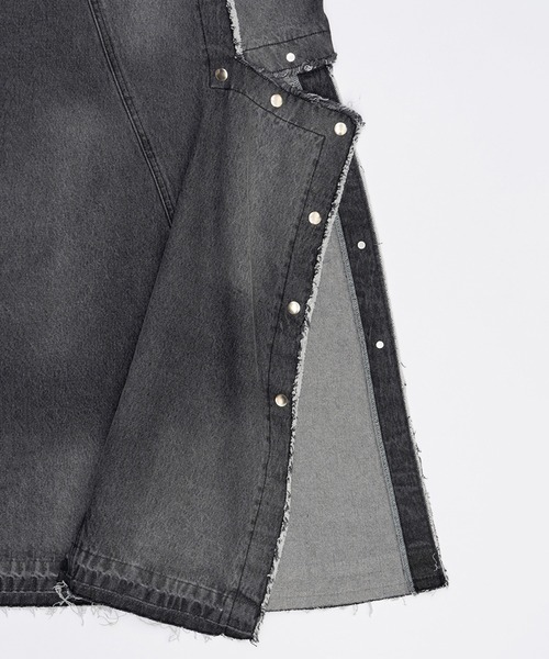 PRANK PROJECT（プランクプロジェクト）の「カッティングアシンメトリーデニムスカート / Cutting Asymmetry Denim Skirt（スカート・レディース・ブルー/ブラック・38/36）」の13枚目の写真