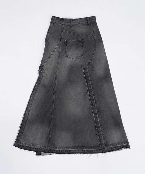 PRANK PROJECT（プランクプロジェクト）の「カッティングアシンメトリーデニムスカート / Cutting Asymmetry Denim Skirt（スカート・レディース・ブルー/ブラック・38/36）」の10枚目の写真