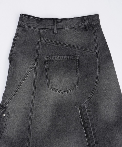 PRANK PROJECT（プランクプロジェクト）の「カッティングアシンメトリーデニムスカート / Cutting Asymmetry Denim Skirt（スカート・レディース・ブルー/ブラック・38/36）」の12枚目の写真