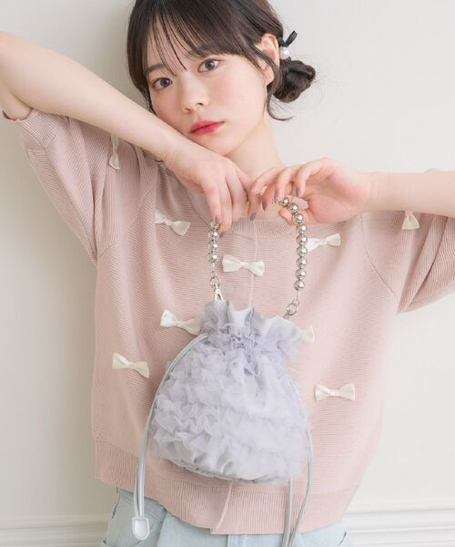 ＢＢページ　ドットフリルバック　巾着 フリルバッグ Quilting Frill Bebe【ギンガム】 | BAG