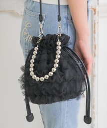 ems excite | チュールフリル巾着バッグ(ショルダーバッグ)