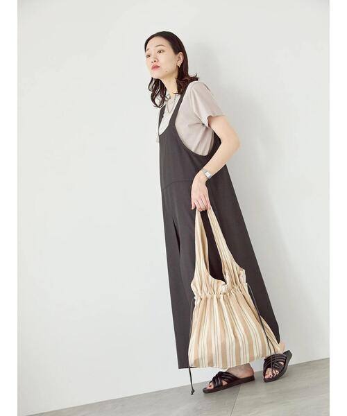 Samansa Mos2 blue(サマンサモスモスブルー)の「ストライプ巾着トートバッグ(ハンドバッグ・レディース・ネイビー/ブラック/ベージュ・F)」の16枚目の写真