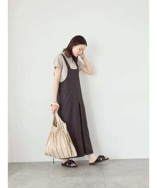 Samansa Mos2 blue(サマンサモスモスブルー)の「ストライプ巾着トートバッグ(ハンドバッグ・レディース・ネイビー/ブラック/ベージュ・F)」の19枚目の写真